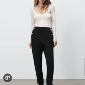 Zara Elegant Black High-Waisted Pants